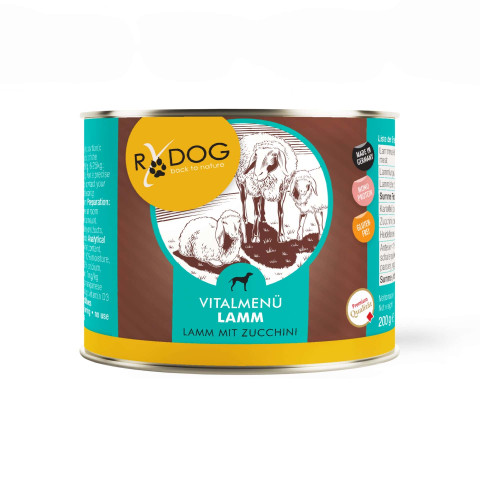Hund Nassfutter RyDog Vitalmenü Lamm 200g 6 Stück -1- Anifit